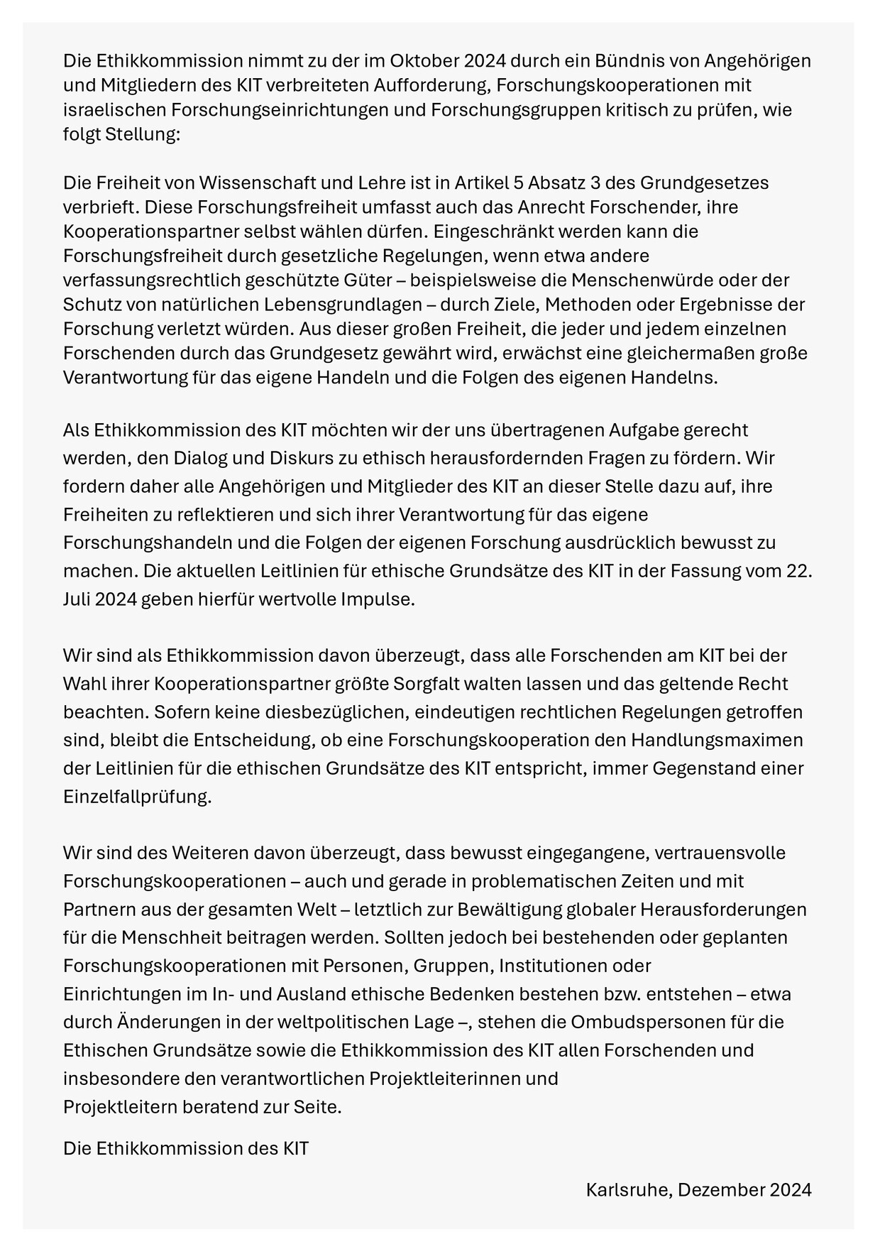 stellungnahme